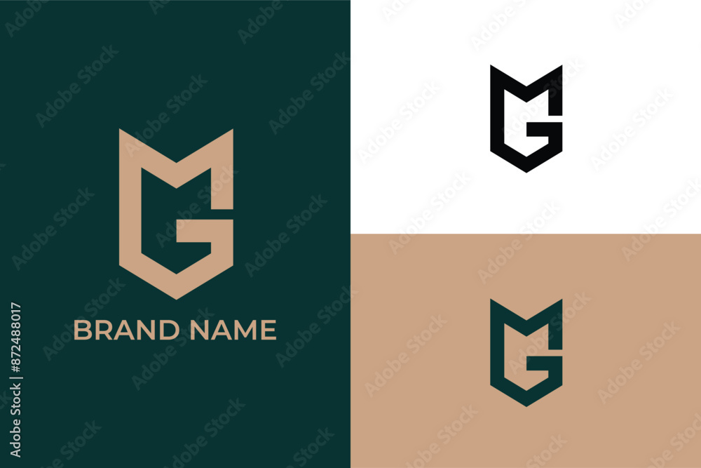letter GM MG shield icon royal banner flag logo, letter GM shield arrow logo letter GM MG shield icon royal banner flag logo, letter GM shield arrow logo