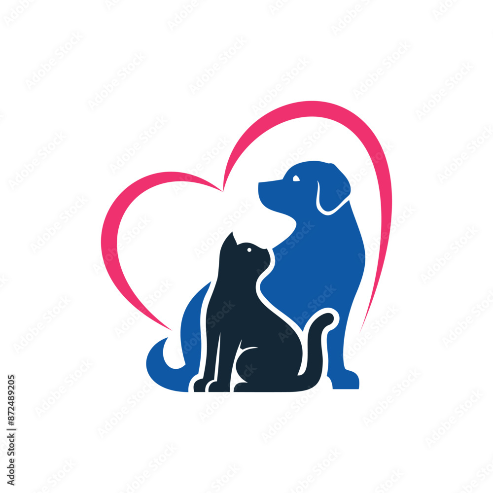 Obraz premium pet care logo design vector icon template