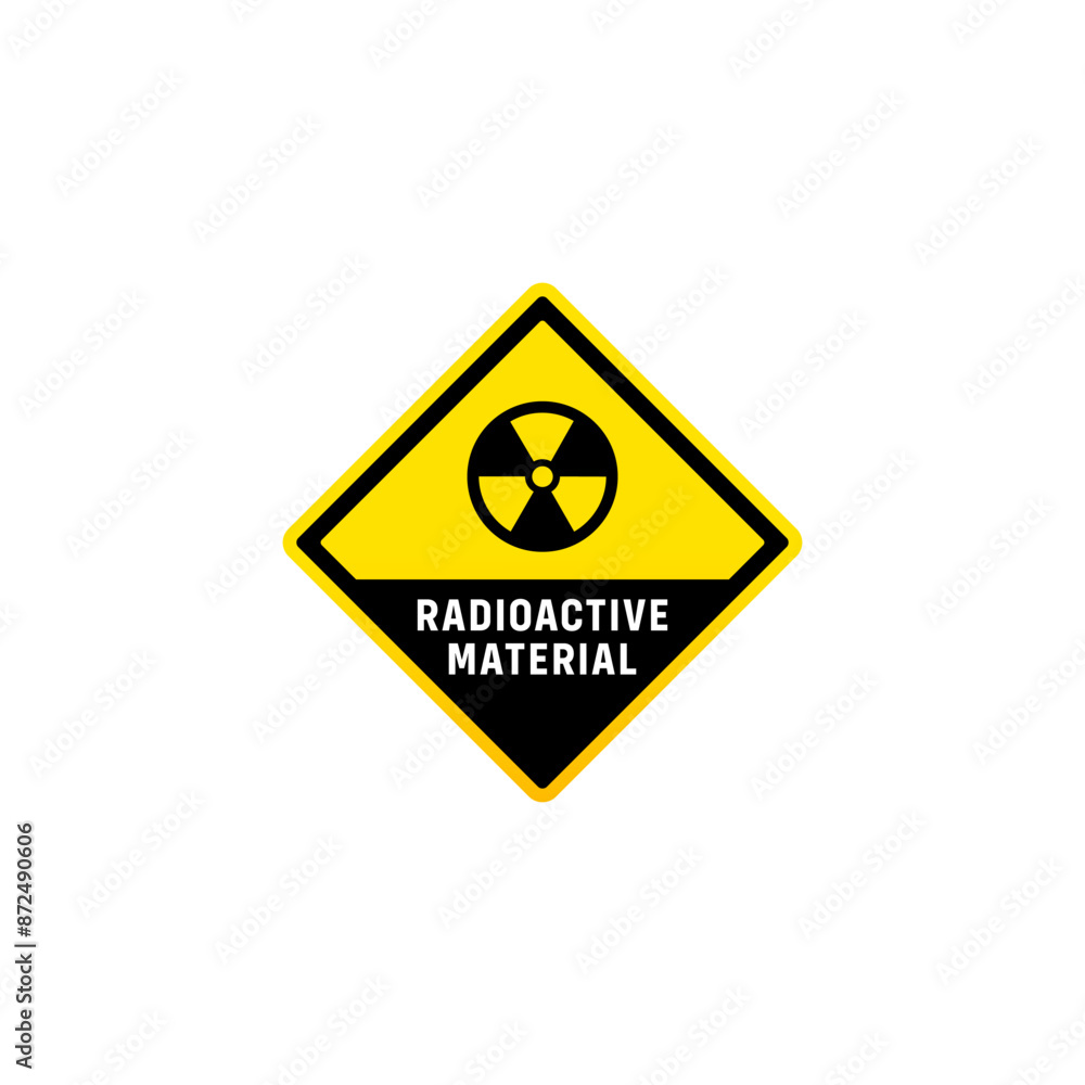 Radioactive material warning or Radioactive material danger sign vector isolated. Best Radioactive material label for hazardous material warning Radioactive material warning or Radioactive material danger sign vector isolated. Best Radioactive material label for hazardous material warning