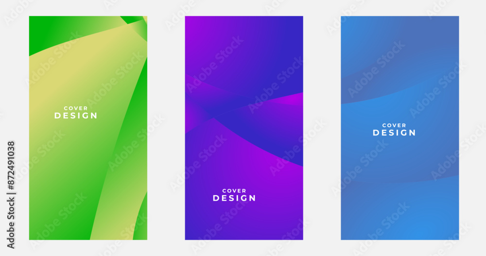 set of brochures with abstract gradient background with curve set of brochures with abstract gradient background with curve