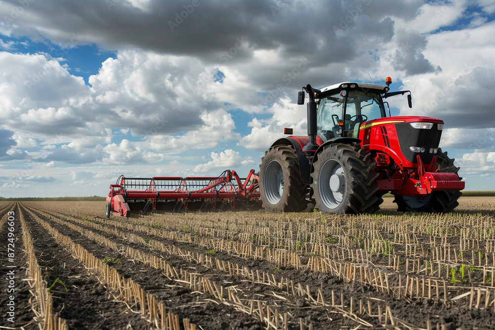 Obraz premium Tablet application for farm equipment maintenance scheduling