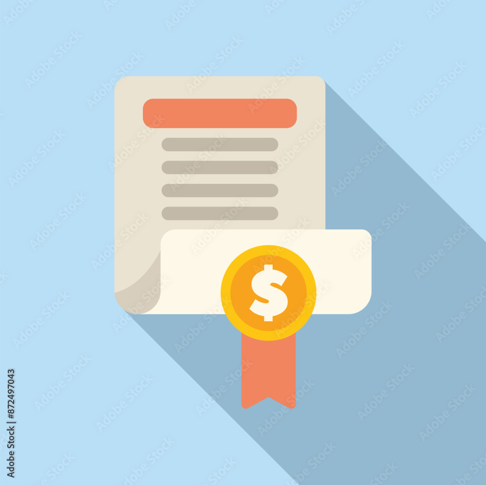 This illustration depicts a document with a dollar sign seal, symbolizing a successful financial agreement or investment This illustration depicts a document with a dollar sign seal, symbolizing a successful financial agreement or investment
