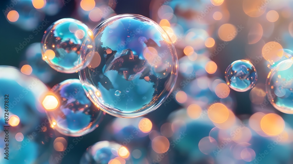 Mesmerizing Soap Bubble Orbs Refracting and Reflecting Ethereal Lighting Mesmerizing Soap Bubble Orbs Refracting and Reflecting Ethereal Lighting