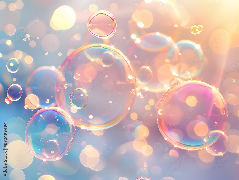 Ethereal Soap Bubbles Filling the Frame with Mesmerizing Light and Color Ethereal Soap Bubbles Filling the Frame with Mesmerizing Light and Color