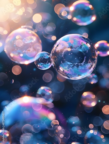 Mesmerizing Soap Bubbles Dance in Ethereal Illumination