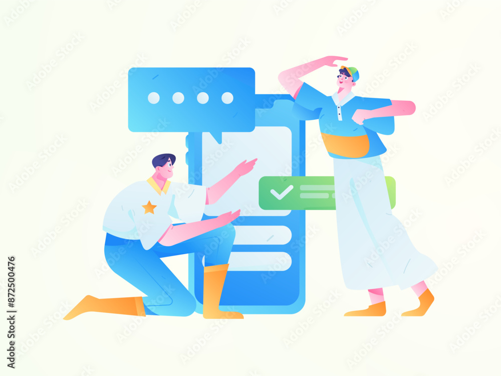 Virtual characters social communication concept business flat vector hand drawn illustration
Virtual characters social communication concept business flat vector hand drawn illustration