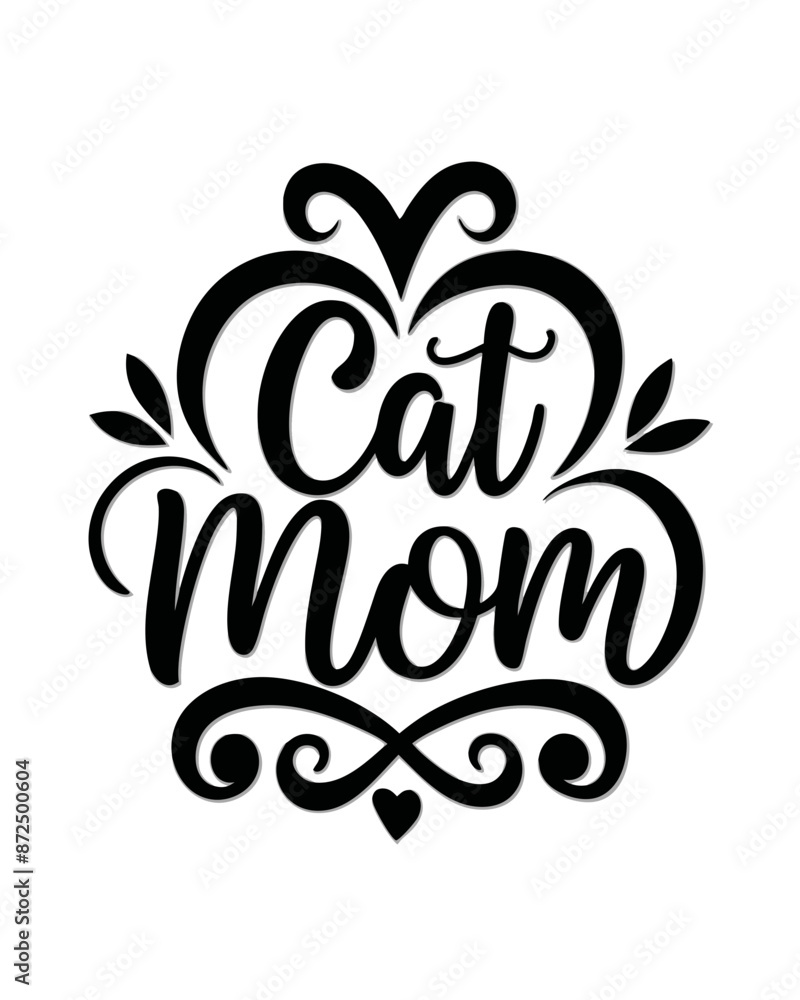 Cat mom, Typography T-shirt Design Vector Art illustration for Mother's Day, mom, mama Cat mom, Typography T-shirt Design Vector Art illustration for Mother's Day, mom, mama