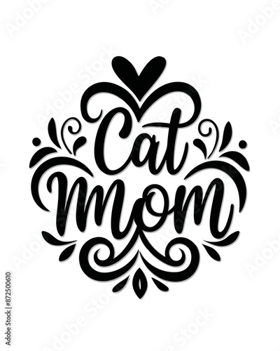 Wallpaper Mural Cat mom, Typography T-shirt Design Vector Art illustration for Mother's Day, mom, mama Torontodigital.ca
