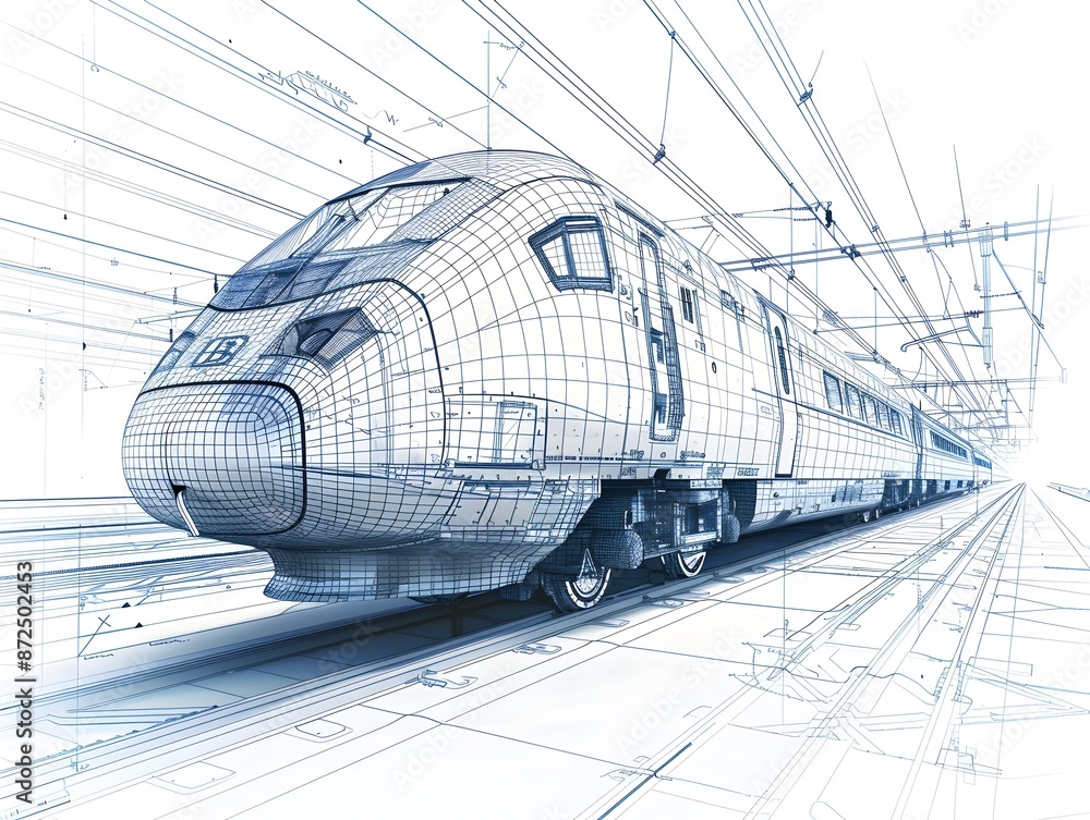 Infographic of Manufacturer Blueprints for Cutting Edge High Speed Train Components with Minimalist Infographic of Manufacturer Blueprints for Cutting Edge High Speed Train Components with Minimalist