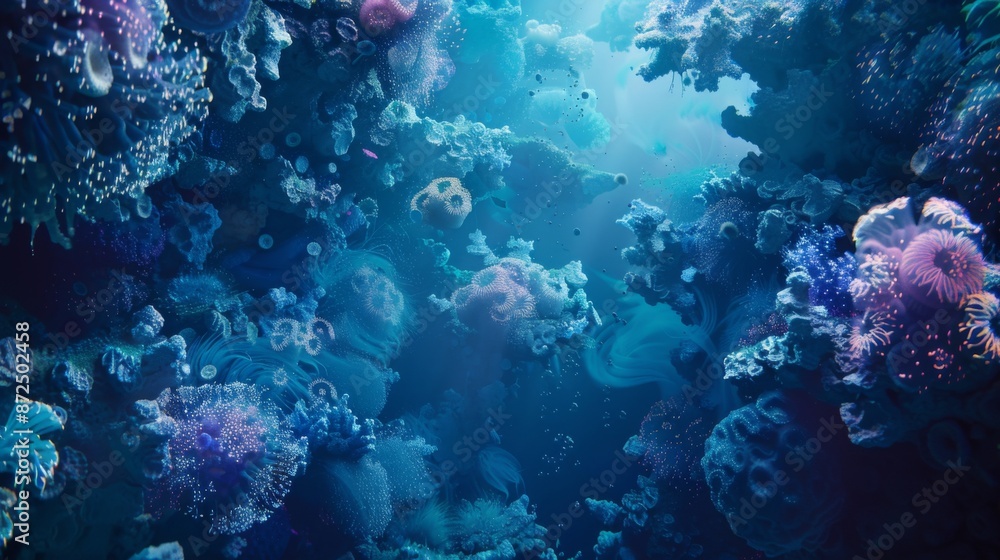 Naklejka premium Aerial view of an underwater city