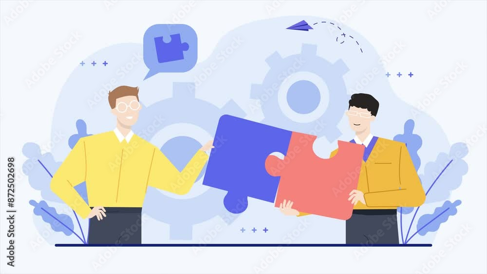 business partner discussion about the business strategy and solution animated illustration video business partner discussion about the business strategy and solution animated illustration video