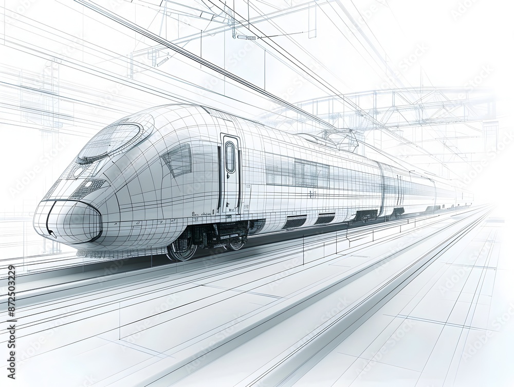 High Speed Train Technical Diagram Minimal Infographic of Rail Transport Components High Speed Train Technical Diagram Minimal Infographic of Rail Transport Components