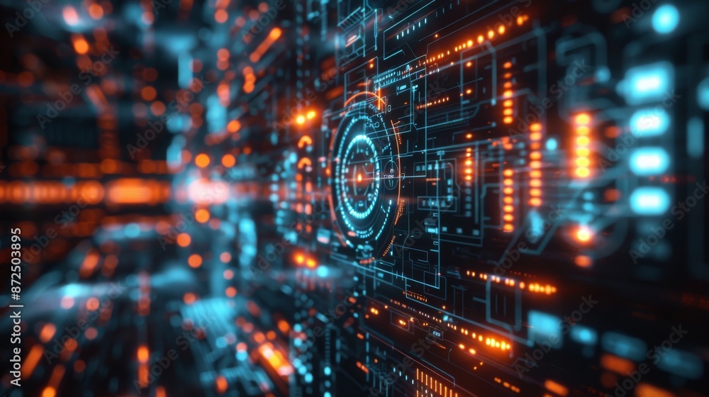 Advanced AI system identifying and mitigating cyber risks in real-time, showcasing the cutting-edge technology of artificial intelligence in cybersecurity Advanced AI system identifying and mitigating cyber risks in real-time, showcasing the cutting-edge technology of artificial intelligence in cybersecurity