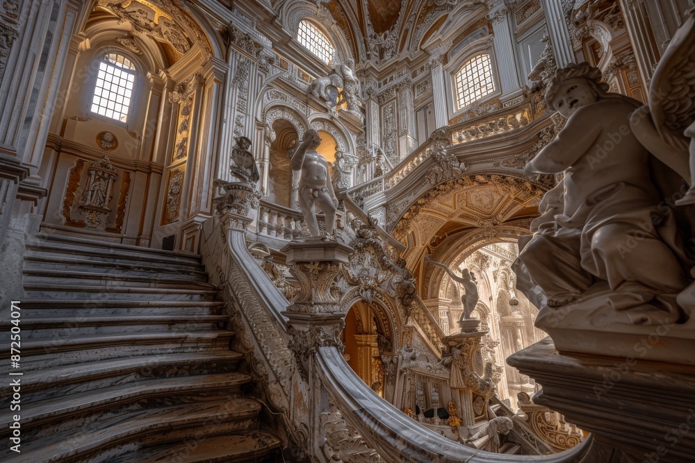 Baroque Staircase in a Grand Palace Baroque Staircase in a Grand Palace