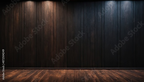 Vintage wood background black texture old plank. dark wooden surface © soyibakter