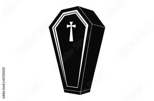 3d render of a symbol, coffin vector, icon vector illustration, coffin silhouette of a coffin isolated on a white background, eps, png, svg, vector 