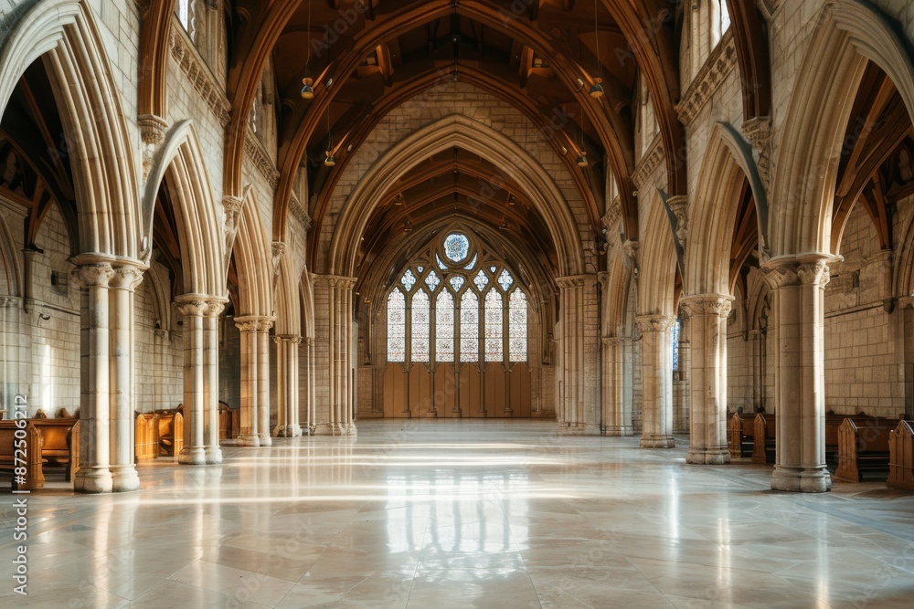 Fototapeta premium Arched Hallway in a Stone Church