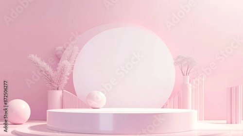 Pink Minimalist Product Display Background © matoya