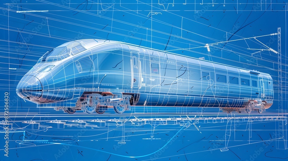 Conceptual Infographic Blueprint of High Speed Train Manufacturer s Structural Components Conceptual Infographic Blueprint of High Speed Train Manufacturer s Structural Components