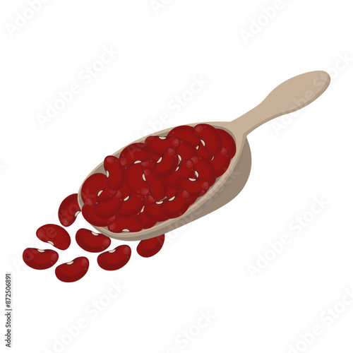 Vector illustration logo Clip art Red beans or kidney beans