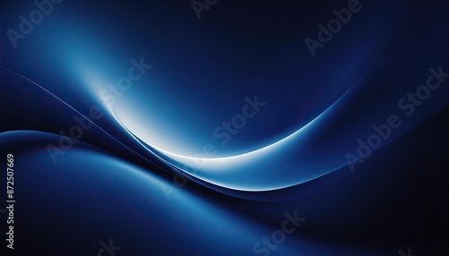 Abstract luxury glowing lines curved overlapping on dark blue background. Template premium award design background 11