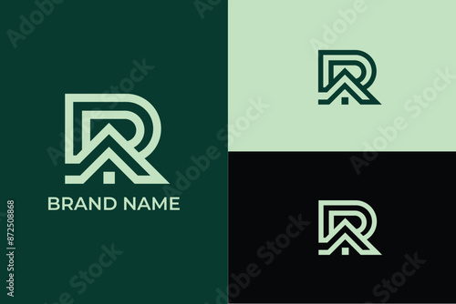 initial letter AR AP home icon modern abstract lineart Universal elegant vector emblem Premium business logotype, letter AR triangle home roof real estate business country side farm logo
