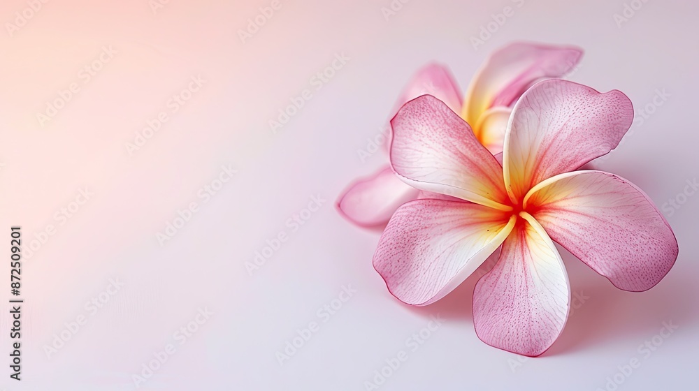 Delicate Pink Plumeria Flowers with a Soft Pink Background Delicate Pink Plumeria Flowers with a Soft Pink Background