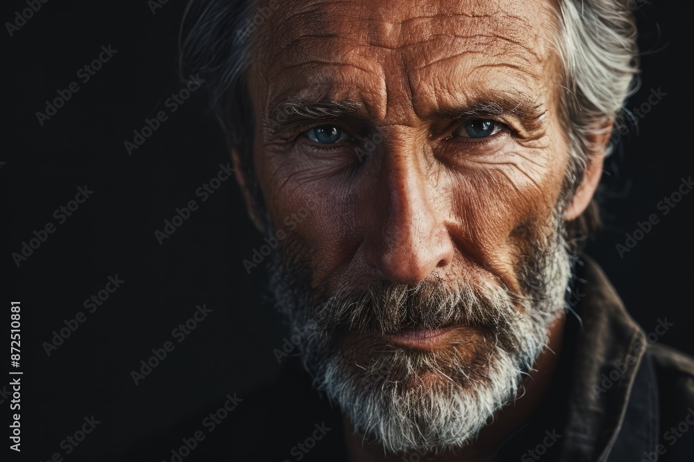 Portrait of an old man with a beard on a black background Portrait of an old man with a beard on a black background