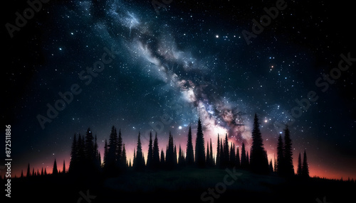 Majestic Milky Way Over Forest Silhouette - Celestial Wonder © Thành Đô Nguyễn