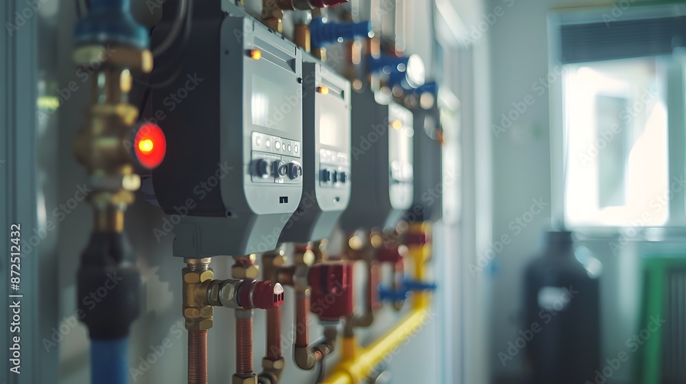 Neatly Organized Electrical Piping and Cabling in a Modern Interior Space Neatly Organized Electrical Piping and Cabling in a Modern Interior Space