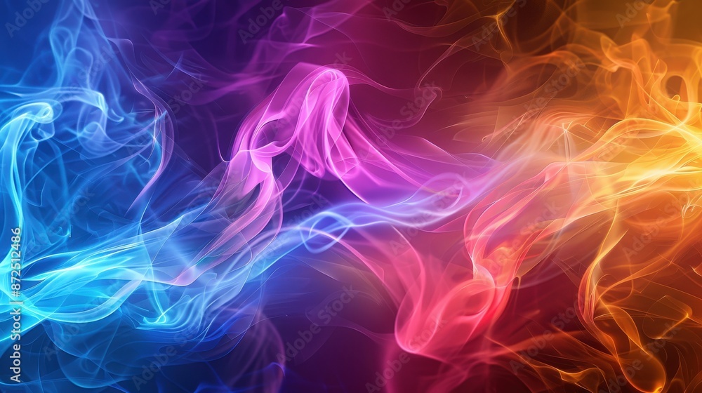 Fototapeta premium Colorful smoke trails intertwining in dynamic motion forming abstract visual