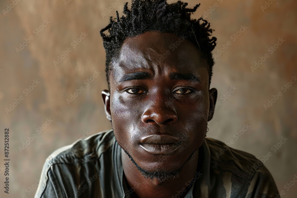 Portrait of a young african man in a grunge background Portrait of a young african man in a grunge background