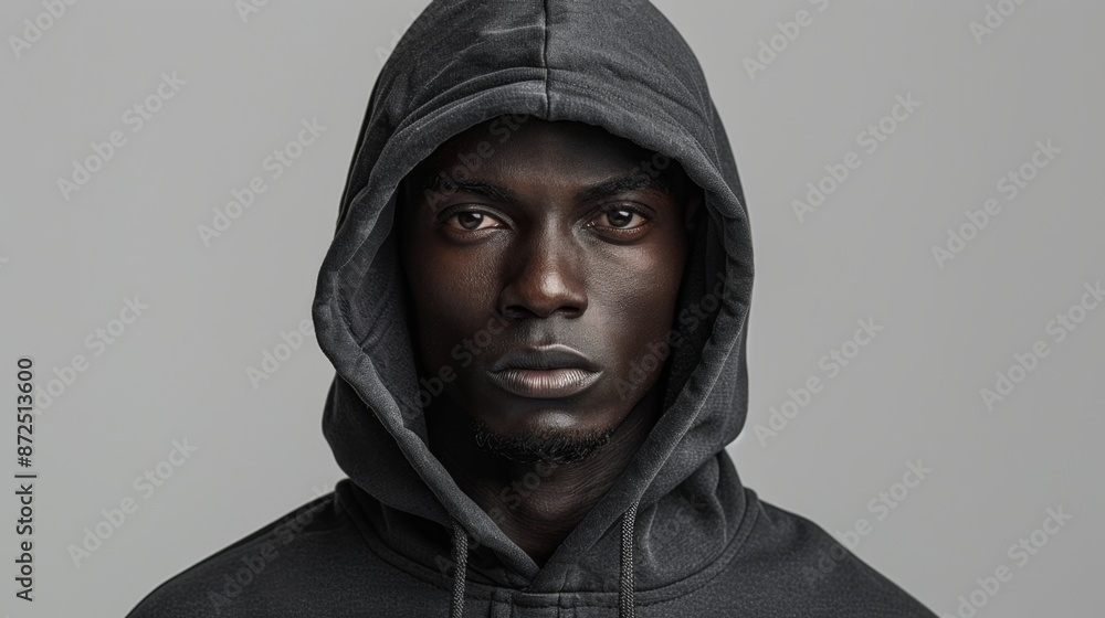 Portrait of a Serious Man in a Hoodie - Generative AI Portrait of a Serious Man in a Hoodie - Generative AI