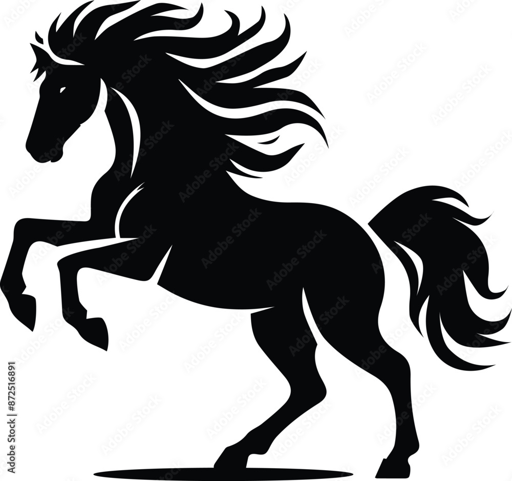 A jumping horse silhouette vector illustration A jumping horse silhouette vector illustration