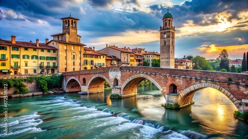 Ponte di Pietra in Verona, Italy