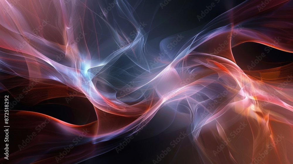 Obraz premium Complex abstract shapes interweaving to form harmonious composition