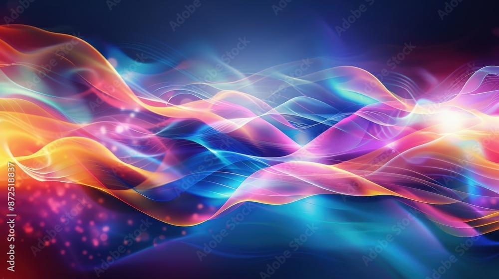 Fototapeta premium Vibrant abstract waves cascading in colorful display