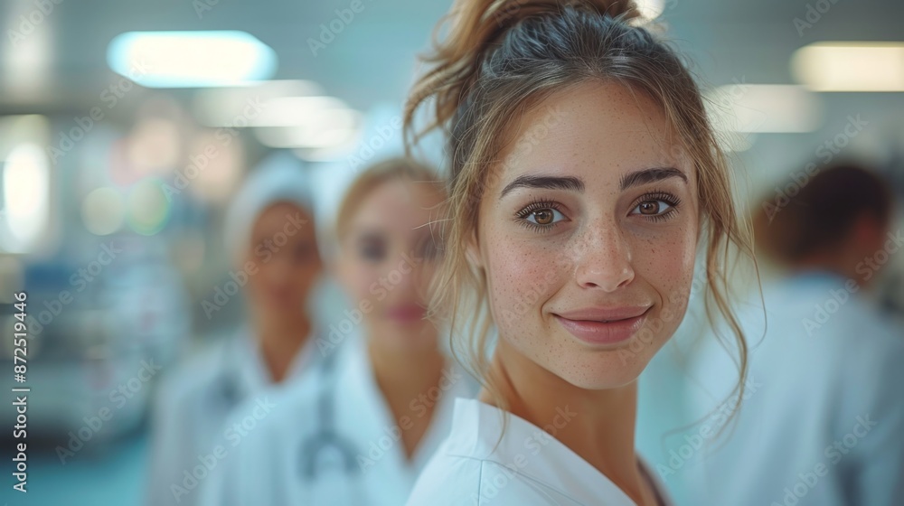Smiling Young Nurse in a Hospital Setting - Generative AI Smiling Young Nurse in a Hospital Setting - Generative AI