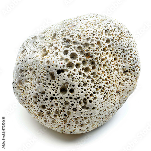 Editorialized Title: Pumice Stone on White Background.pumice