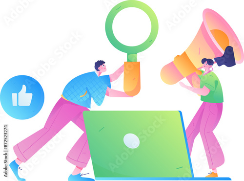 Notification announcement vector creative flat hand drawn illustration

