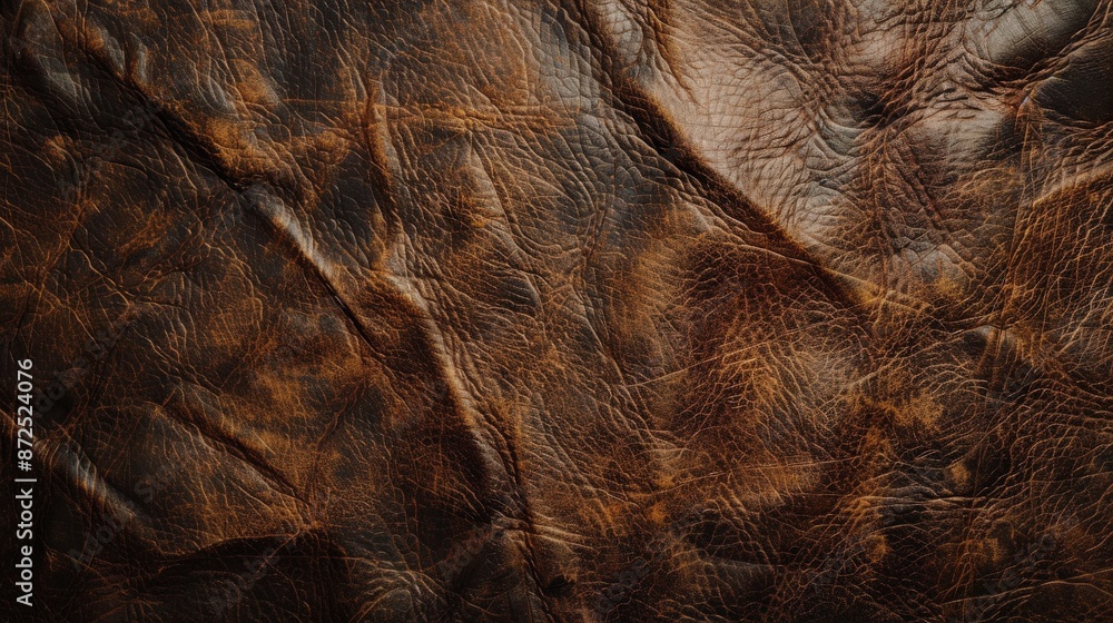 Naklejka premium Distressed leather background with natural wrinkles and marks