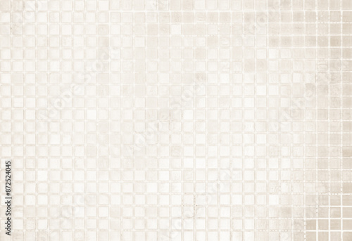 Εκτύπωση καμβά Cream light ceramic wall chequered and floor tiles mosaic background in bathroom, kitchen
