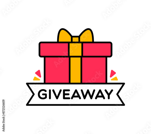 Vector Giveaway Label on White Background