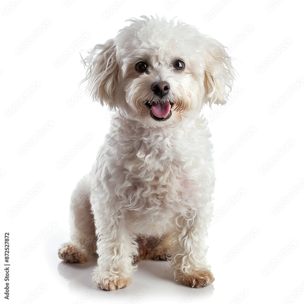 Fluffy Bichon Frise Dog Isolated on White Background Fluffy Bichon Frise Dog Isolated on White Background