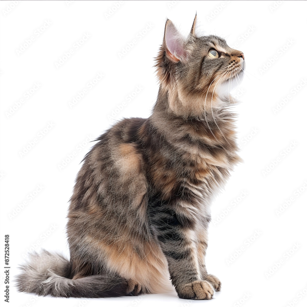 Obraz premium American Bobtail cat isolated on white background