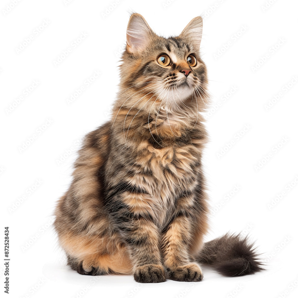 302 American Bobtail cat isolated on white background 302 American Bobtail cat isolated on white background