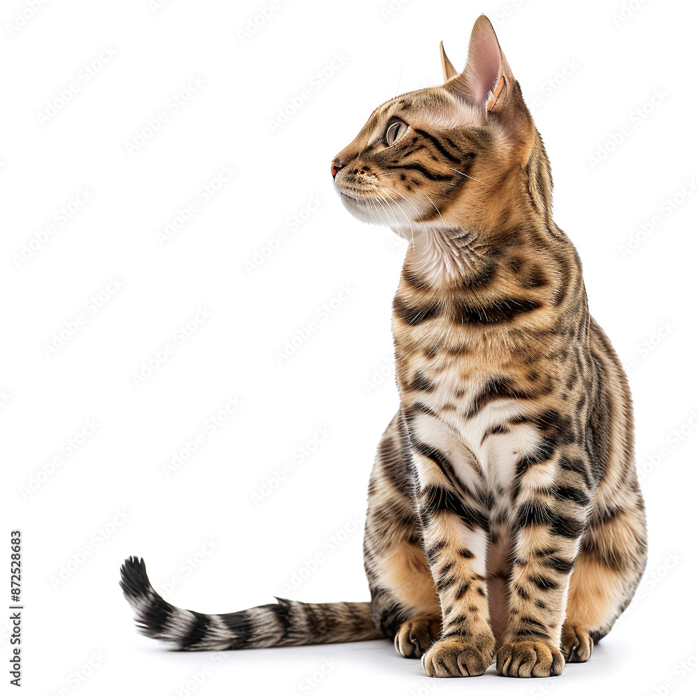 Bengal Cat Isolated on White Background Bengal Cat Isolated on White Background
