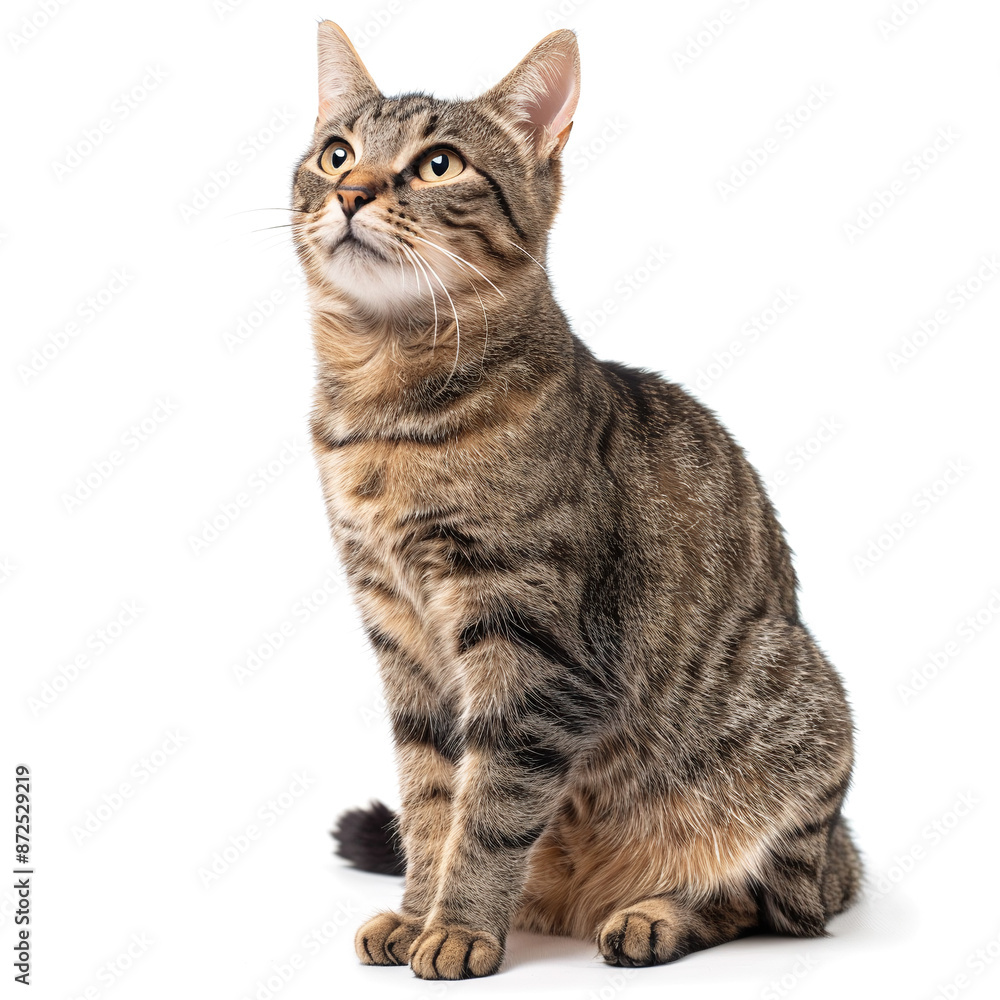 Fototapeta premium Confident Cymric Cat Isolated on White Background