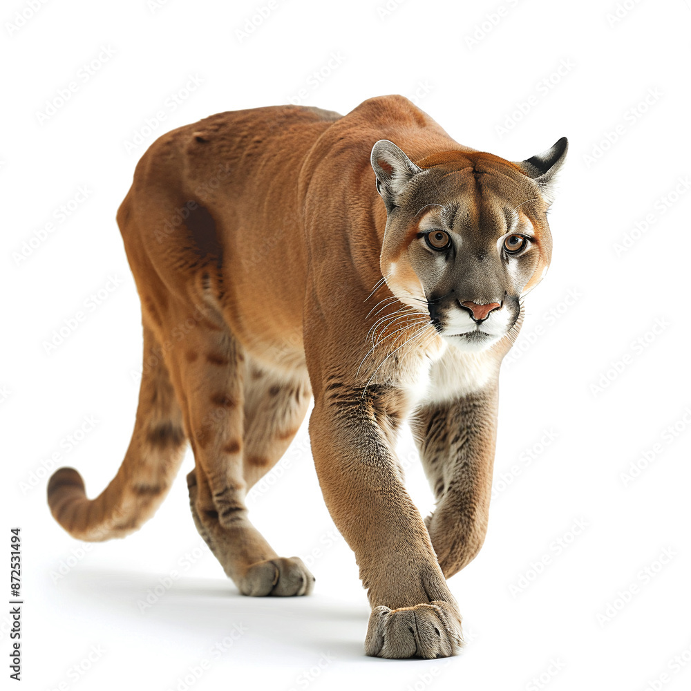 Naklejka premium Confident Lawyer with Cougar Statue