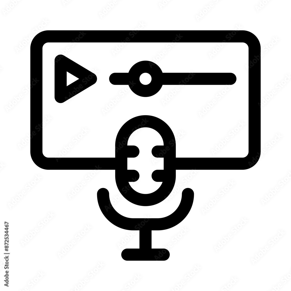 Obraz premium microphone line icon